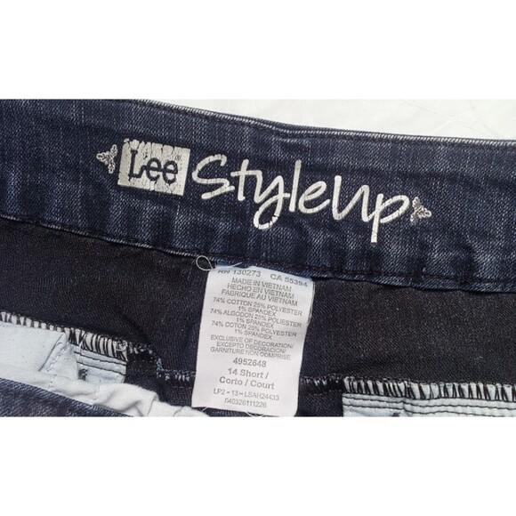 Lee style up Sz 14 short women's Pull-on Jeans outdoor button zip pocket adult - Picture 4 of 6